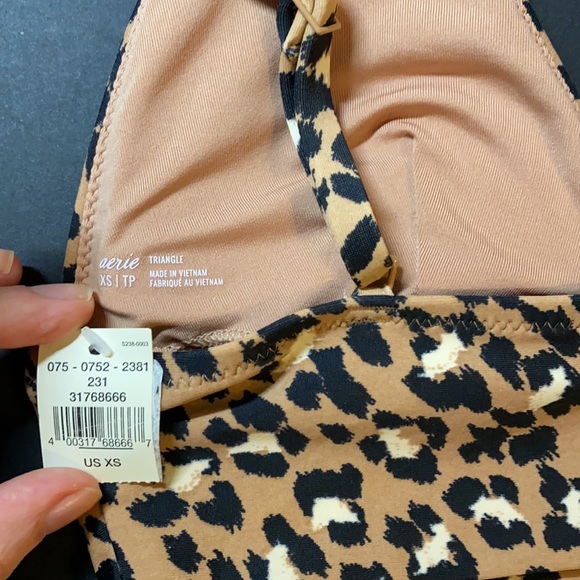 aerie leopard longline triangle bikini top - Picture 5 of 5